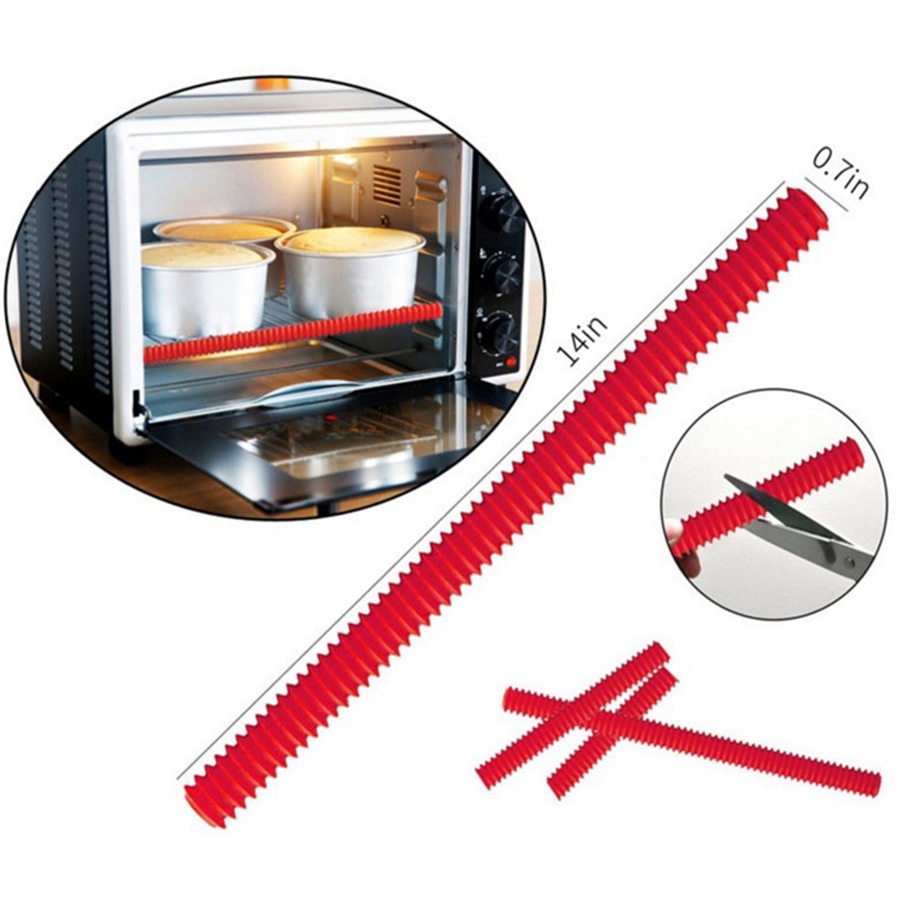 2Pcs Silicone Kitchen Oven Rack Guard Heat Resistant Shelf Edge Liner  Shield 